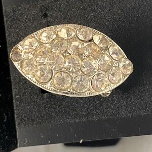 Antique crystal rhinestone brooch 2 inches x1 inch